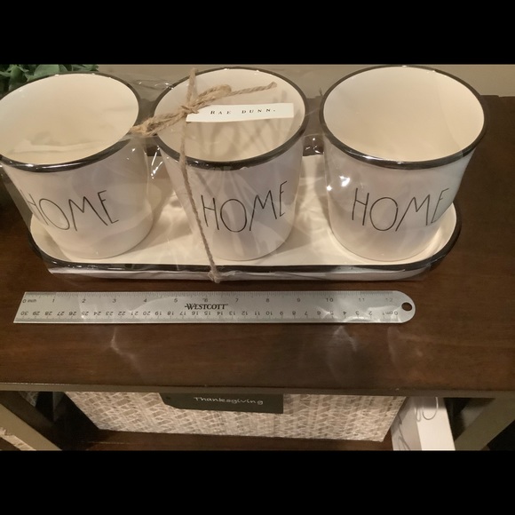 Rae Dunn HOME Planter Trio & Tray 🌱 - Picture 6 of 7